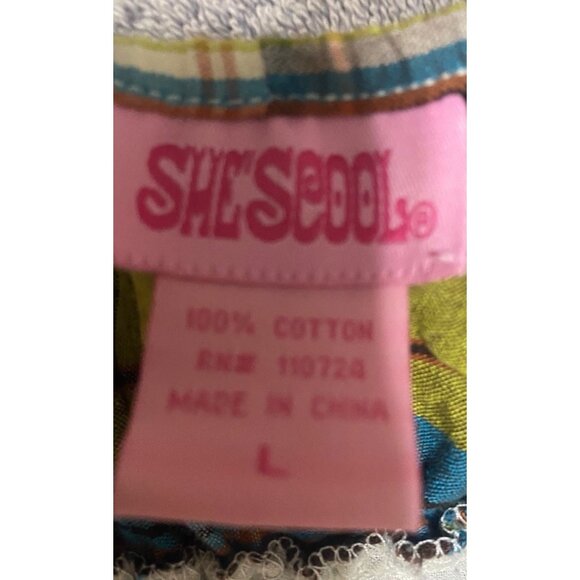 She's Cool Sundress L Short Babydoll Mini Plaid Embroidered Y2K Fairy Boho Fest - Picture 10 of 11